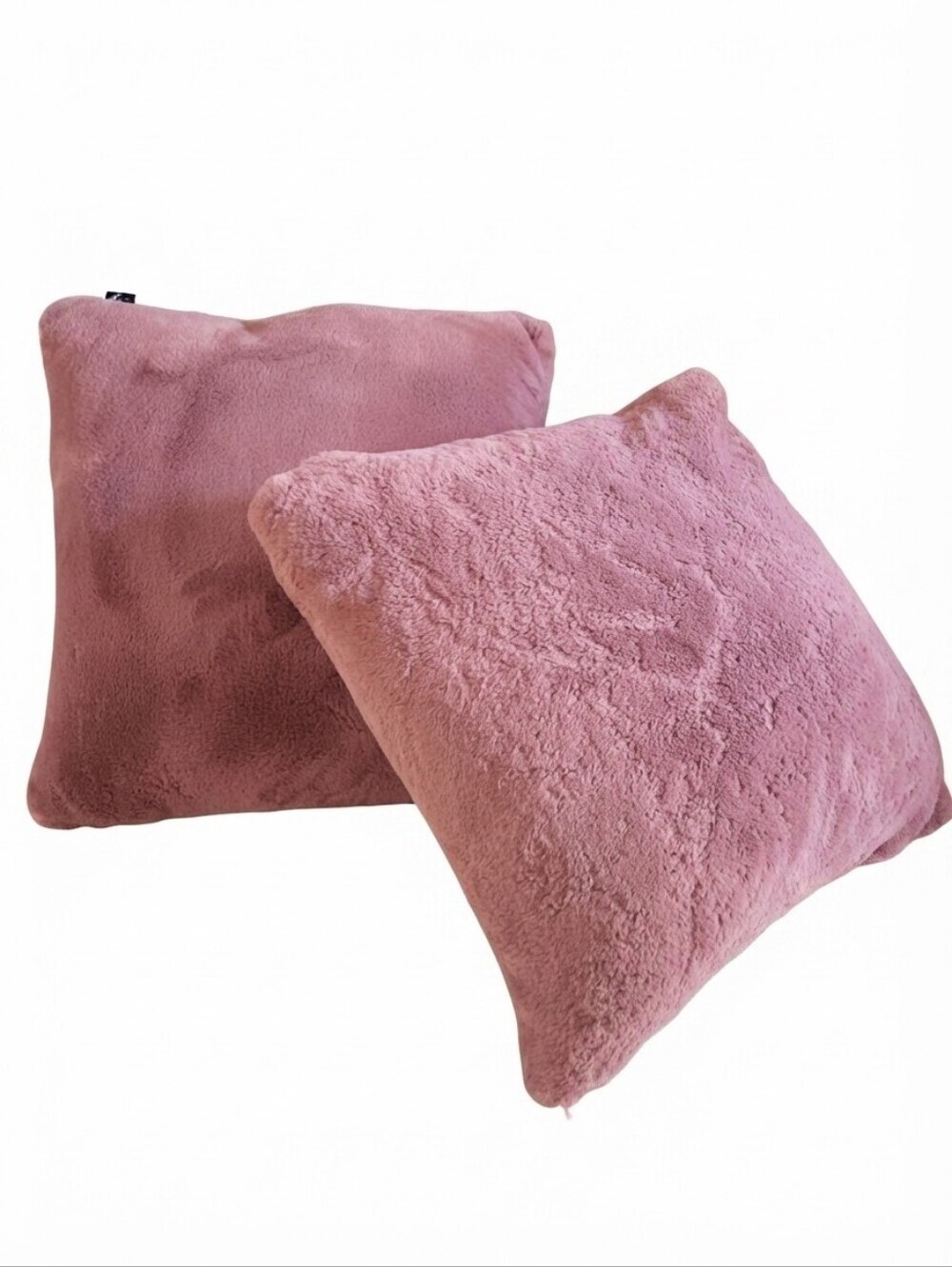 Rodeo Home Faux Fur Throw Pillow Covers - Dusty Rose/Mauve - Set of 2